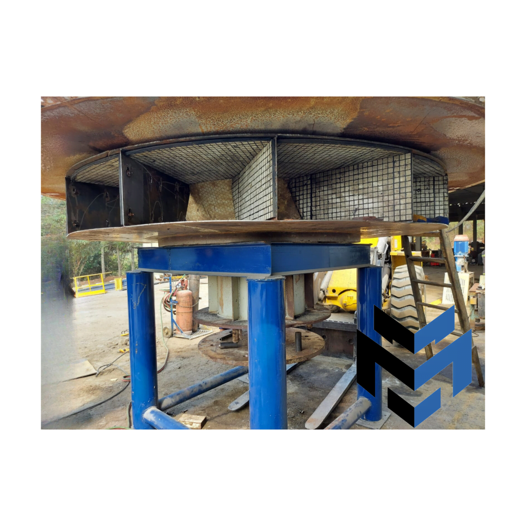 Maximum Revestimento com mantas de borracha e cerâmica em pás de separador aero dinâmico 